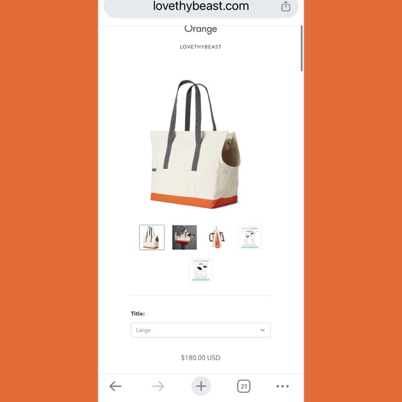 🚫SOLD! |•LOVE THY BEAST•| Canvas Pet Carrier Tote Bag 13x11x8.5 - Picture 2 of 15